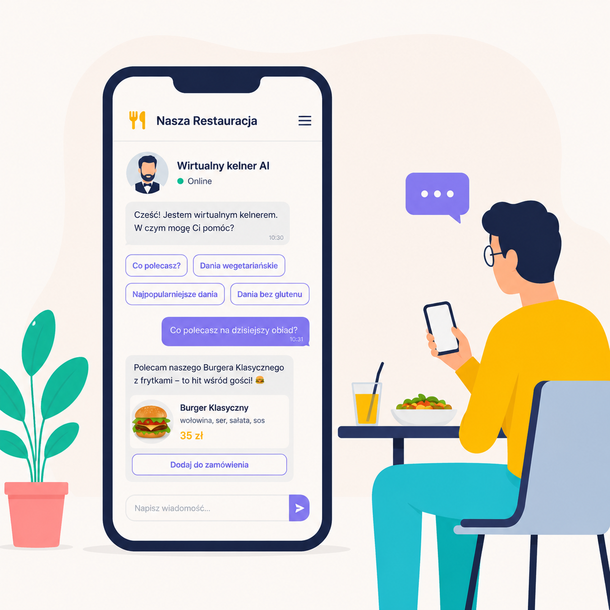 Chat AI oparty na menu restauracji w MenuAR